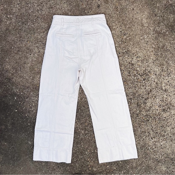 (Sold) Ann Taylor High Rise Palazzo Jeans Ecru Biege Dress Pants Size 2 Preppy - Picture 3 of 8